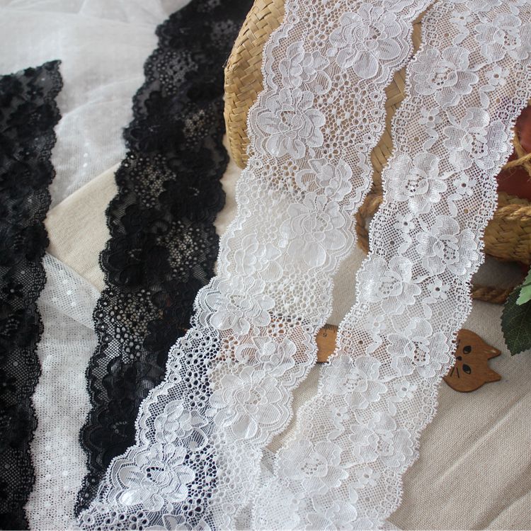 高档弹力花朵出口蕾丝花边服装拼接材料 DIY婚纱头纱饰品裙边辅料