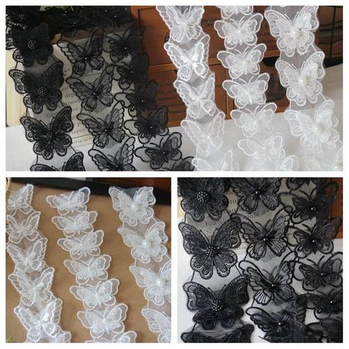 优质双层欧根纱蝴蝶钉珠DIY饰品