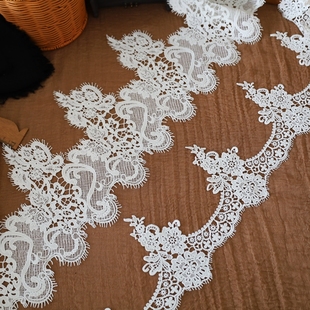 高品质厚实花朵牛奶丝服装 DIY婚纱衣服裙边头纱材料 拼接装 饰辅料
