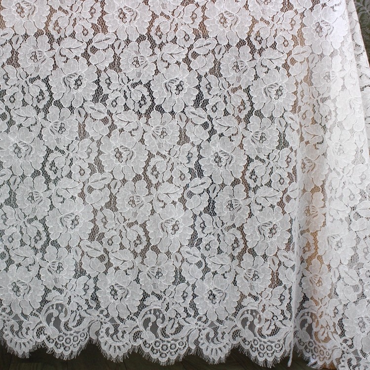 高品质锦棉花朵睫毛蕾丝面料 DIY婚纱礼服旗袍服装缝纫辅料材料