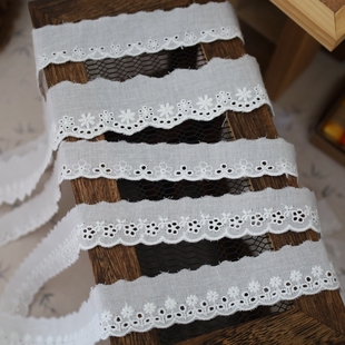 饰材料辅料 裙边缝纫装 单边棉线花朵刺绣棉布花边 DIY饰品衣领衣袖