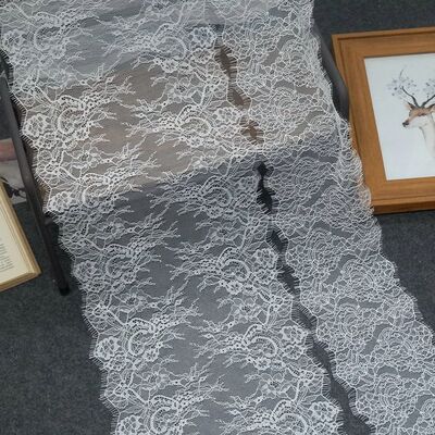 精美剪线网纱睫毛蕾丝花边辅料 DIY服饰裙摆头纱婚纱装饰面料lace