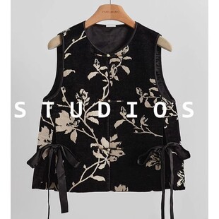 2026春秋新款 中国风清冷禅意提花马甲气质洋气叠穿背心坎肩 新中式