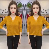 女2025年夏季 新款 V领串珠长袖 简约慵懒风小衫 纯色百搭显瘦衬衫 潮