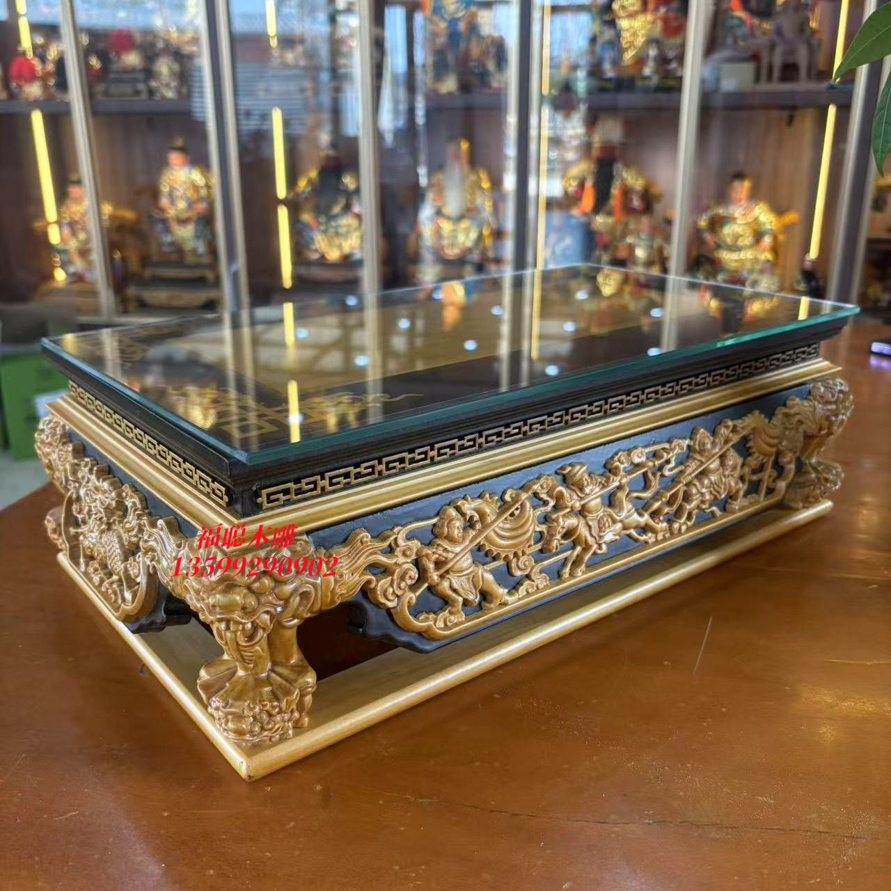 几桌底座玄关摆件净炉手持底座佛像底座神像四方几桌实木雕刻