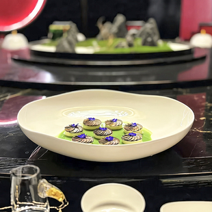 酒店中厨餐具陶瓷盘子菜盘子会所餐厅特色菜盘子深盘冷菜盘展示盘