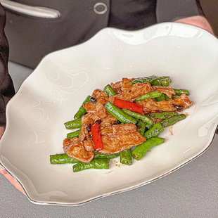 酒店中厨创意陶瓷盘子菜盘酒店餐具异形不规则会所高端银边餐具盘