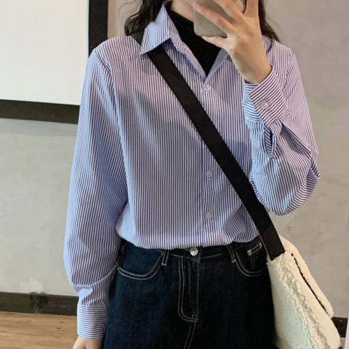 叠穿设计感小众百搭风条纹衬衫