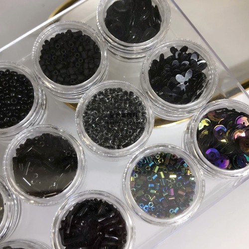 黑色系珠光亮片手工DIY钉珠配饰