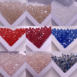 3mm水晶珠子正圆珠玻璃切面珠 流苏手工diy串珠礼服服装钉珠配饰