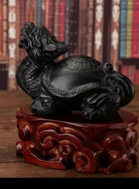 天然玉石龙龟摆件招财进宝多子多福玄关日常送礼摆件