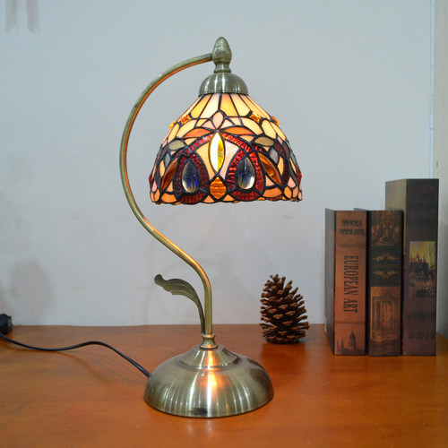 彩色玻璃卧室读书办公室台灯