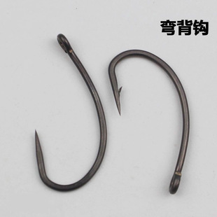 管付长柄欧钓弯背鲤钩罗尼钓组欧式钓组库钓钩管付驼背远投鲤鱼钩