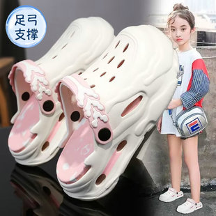 儿童扁平足拖鞋外穿足弓支撑矫正外翻内八专用凉拖女童沙滩洞洞鞋