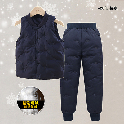 儿童羽绒裤马甲套装内胆校服神器