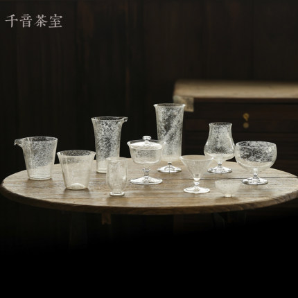 【十卿 冰织系列茶器】手工吹制高温耐热玻璃盖碗茶壶品茗杯
