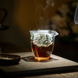 【千音 六角公杯】墨龙耐热玻璃公道杯高硼硅茶水分茶器茶道配件