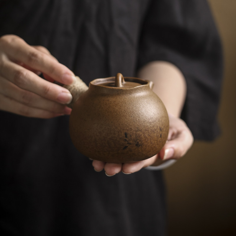 【灰念酱釉拇指壶】仿古侧陶瓷把茶壶家用泡茶器复古功夫茶具茶壶,餐饮具,茶壶,淘宝优惠券,粉丝福利购,淘宝优惠卷
