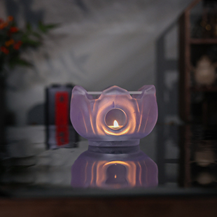 【千音 琉璃温茶炉】围炉煮茶古法琉璃紫色温茶炉套装蜡烛温茶