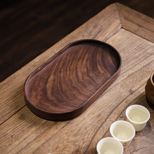 小胶囊形茶盘胡桃木干泡茶盘