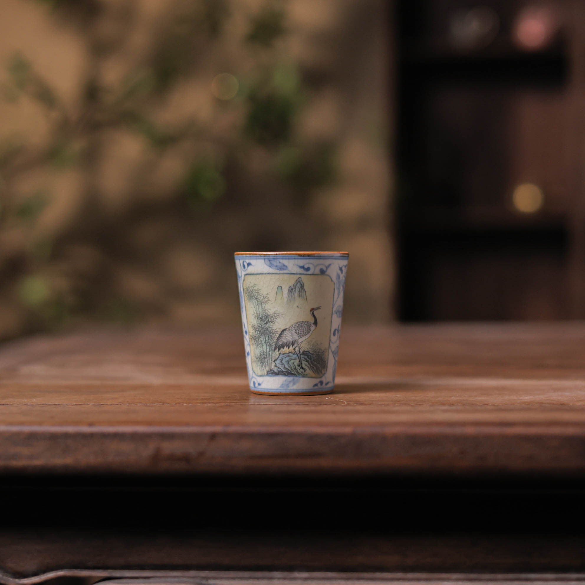 【朴云堂  青山鹤可乐杯】青花釉下缠枝开窗斗彩茶杯单人主人杯,餐饮具,茶杯,淘宝优惠券,粉丝福利购,淘宝优惠卷