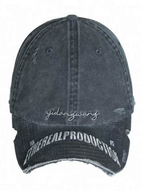 【AGD】ETHEREAL PRODUCTION水洗切割破坏做旧绣花鸭舌百搭短檐帽