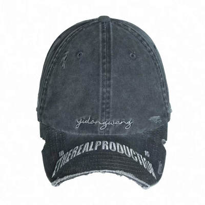 【AGD】ETHEREAL PRODUCTION水洗切割破坏做旧绣花鸭舌百搭短檐帽