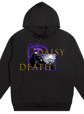 LeftOVEr 恶搞死神雏菊太阳花原创街头ins国潮连帽套头卫衣男女