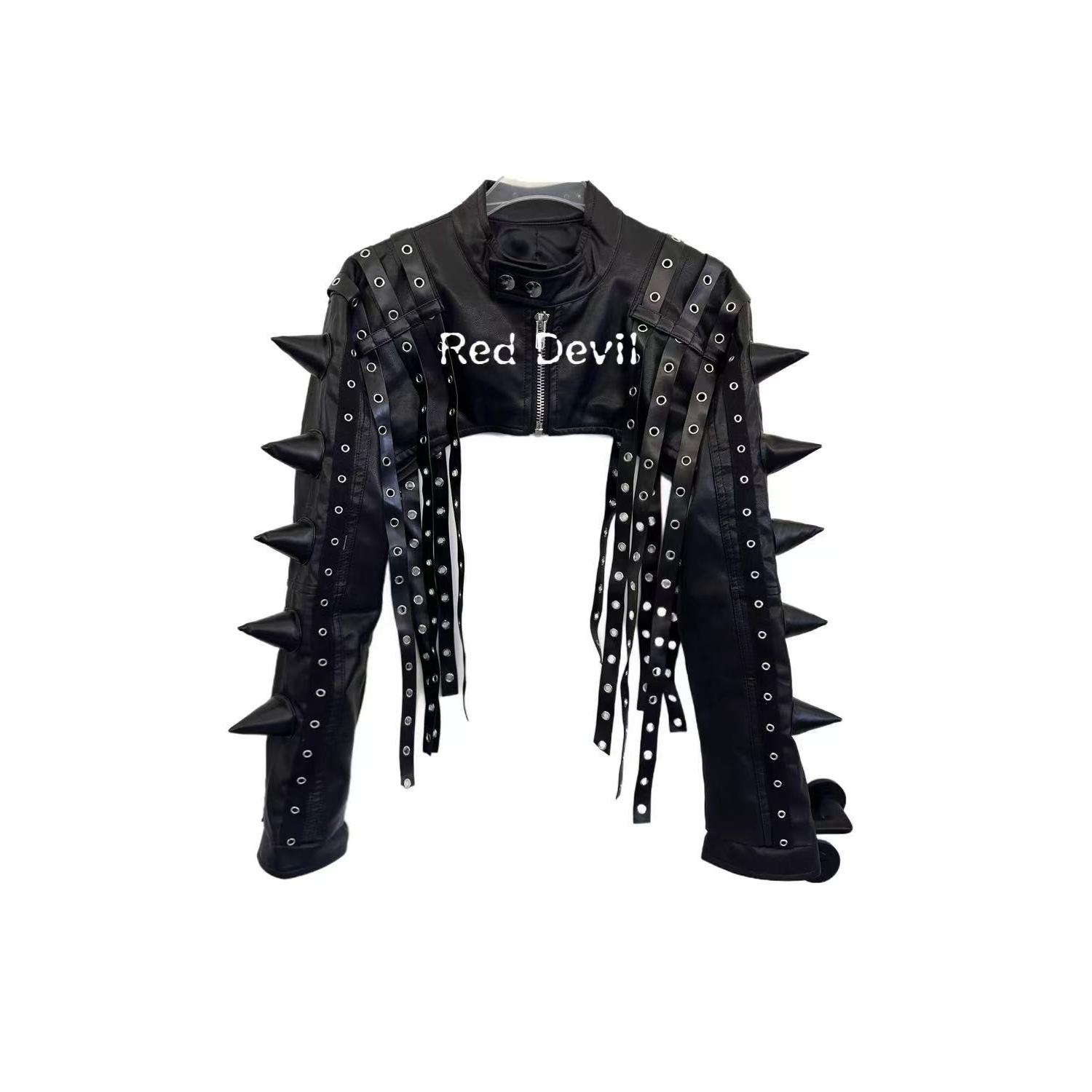 【AGD】RedDevil暗黑朋克重工铆钉外套上衣视觉系小众remake皮衣