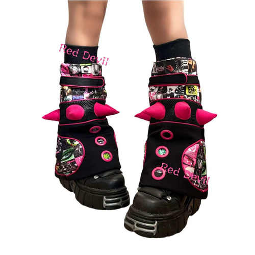 【AGD】RedDevil亚文化y2k辣妹袜套黑粉铆钉视觉系朋克手作袜套