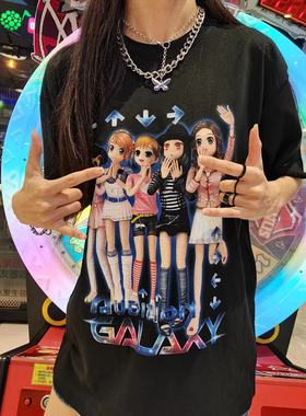 LeftOVEr原创AU劲舞团Y2K千禧年甜酷亚文化二次元小众短袖T恤男女