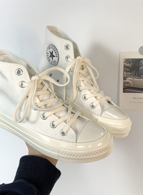 冬季1970s帆布鞋女生冈山久留米低帮纯色小白鞋百搭高帮板鞋男鞋