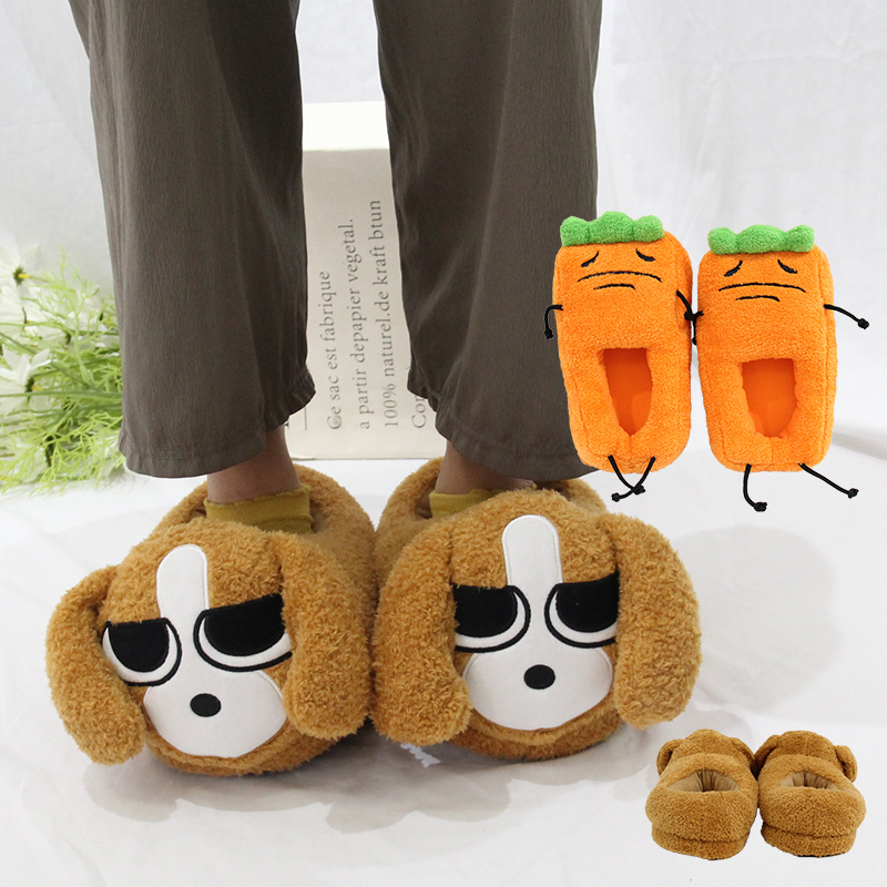 暹罗厘普张田中棉拖比格多栋狗毛绒居家拖鞋情侣包根地板冬季棉鞋