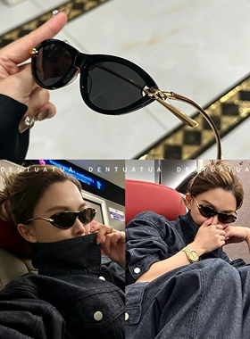 DENTUATUA 藏在镜框里的故事！26ss 金属镜腿猫眼墨镜太阳眼镜 女