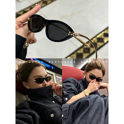 DENTUATUA 藏在镜框里的故事！26ss 金属镜腿猫眼墨镜太阳眼镜 女