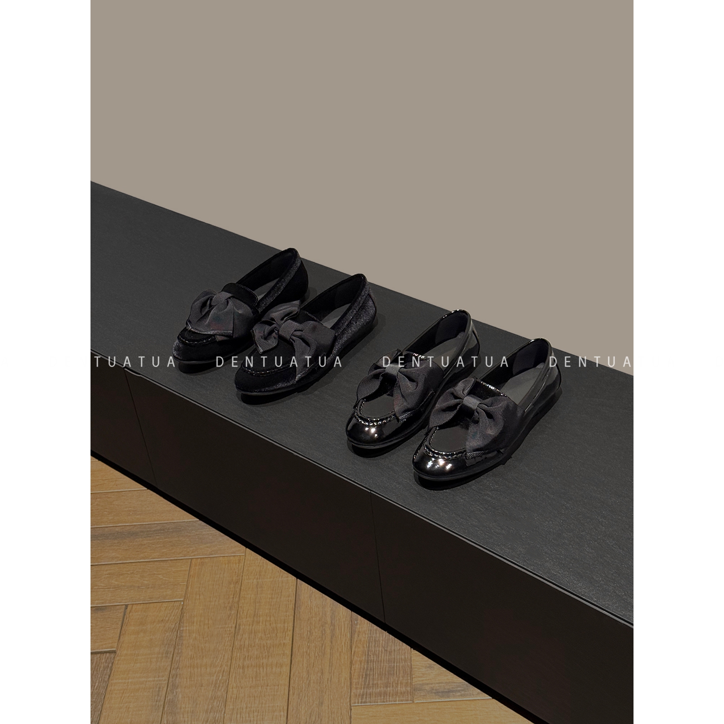 DENTUATUA 温柔与锋锐的辩证美学!25ss蝴蝶结平底乐福浅口单鞋女