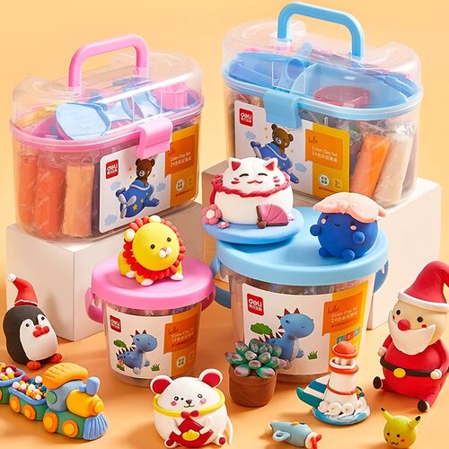 得力橡皮泥安全彩泥儿童食品级幼儿园专用黏土小学生拉丝不易干