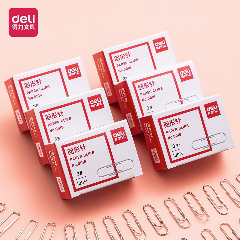 10盒】得力金属回形针办公用品曲