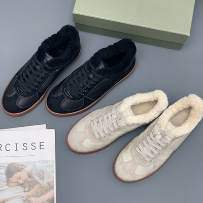 外贸真皮加绒德训鞋平底休闲板鞋