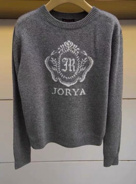 2023秋季新款 山羊绒圆领字母针织衫毛衣女P146403E