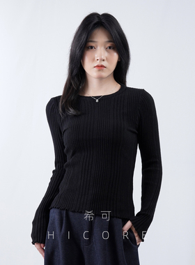 2025春秋新款亲肤柔软圆领长袖t恤打底衫女修身显瘦内搭针织上衣