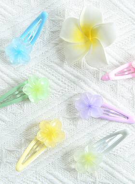清新ins风果冻花朵甜美百搭梦幻儿童发卡少女水滴夹bb夹头饰批发