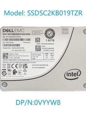 Intel 戴尔S4520 1.92T 2.5 SATA固态硬盘SSDSC2KB019TZR 0VYYW8