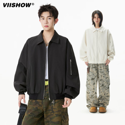 VIISHOWcleanfit翻领飞行夹克女男春季bomber休闲百搭棒球服外套