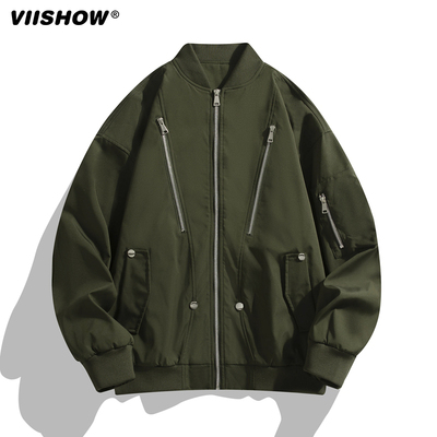 VIISHOW美式飞行外套男生潮牌休闲秋冬季机车男装上衣机能风夹克
