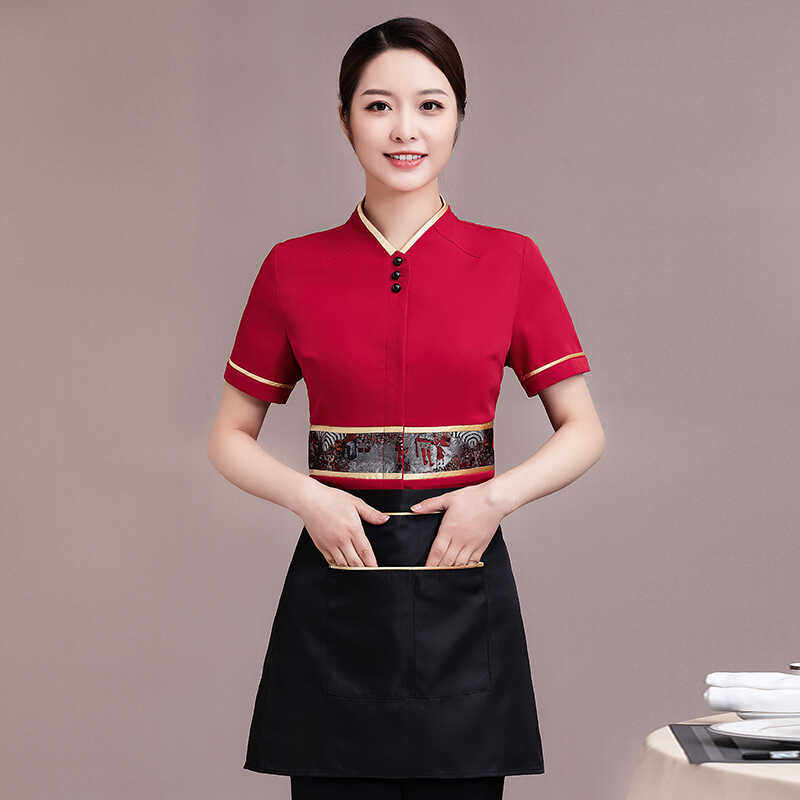 定制logo印字酒店快餐短袖工作服