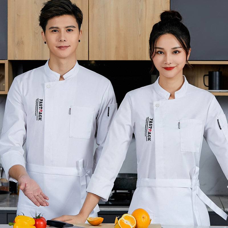 厨师服长袖男秋冬装酒楼饭店餐饮面点烘培学校食堂后厨房工作服女