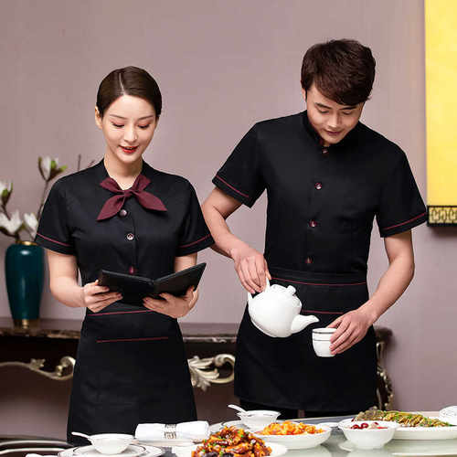 餐厅中式茶楼服装夏季短袖火锅店