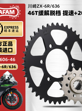 AFAM进口牙盘适用川崎636 ZX-6R大小飞改装链轮三件套RK油封链条