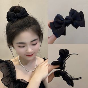丸子头抓夹新款 2023丸子头神器懒人盘发器蝴蝶结头绳发夹鸭嘴夹